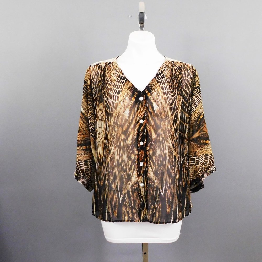 New Directions‎ Women Shirt Brown L
